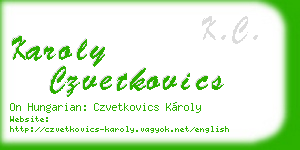 karoly czvetkovics business card